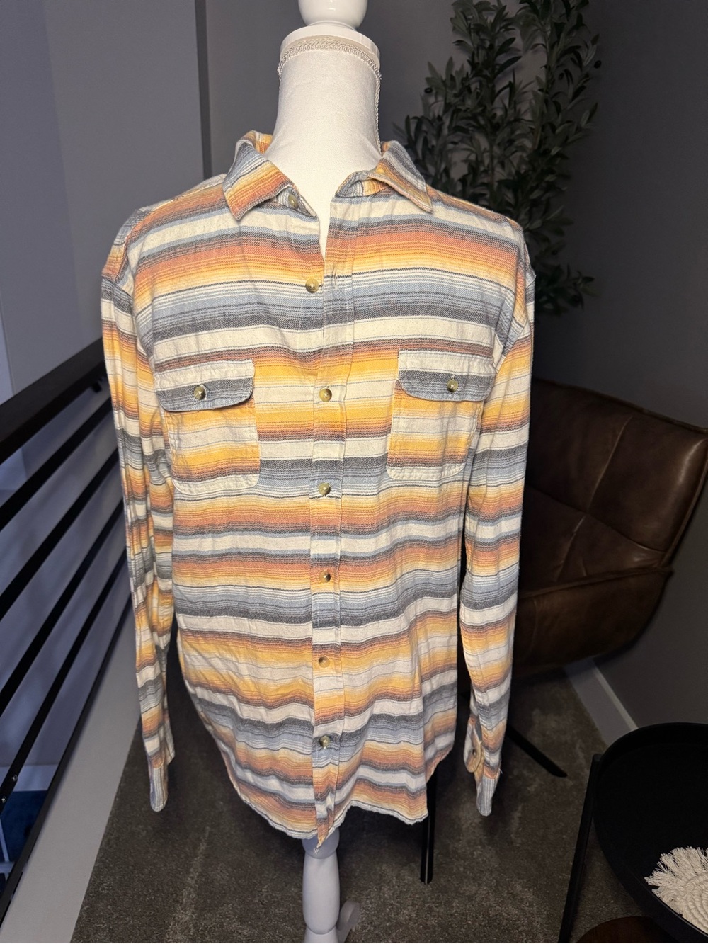 Men's Striped Button-Up Shirt